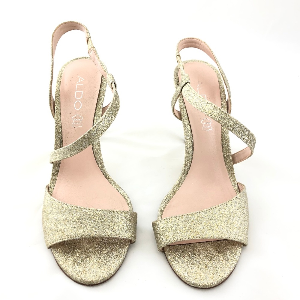 Aldo Gold Sparkly Strappy High Heels
